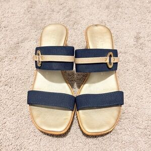 Italian Shoemakers Navy and Tan Sandals